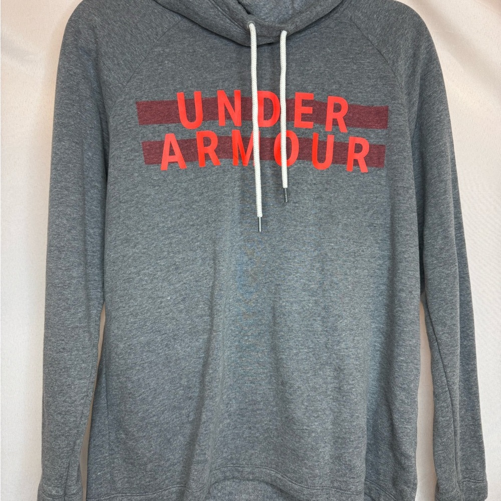 Under Armour Gray Red Pullover Hoodie